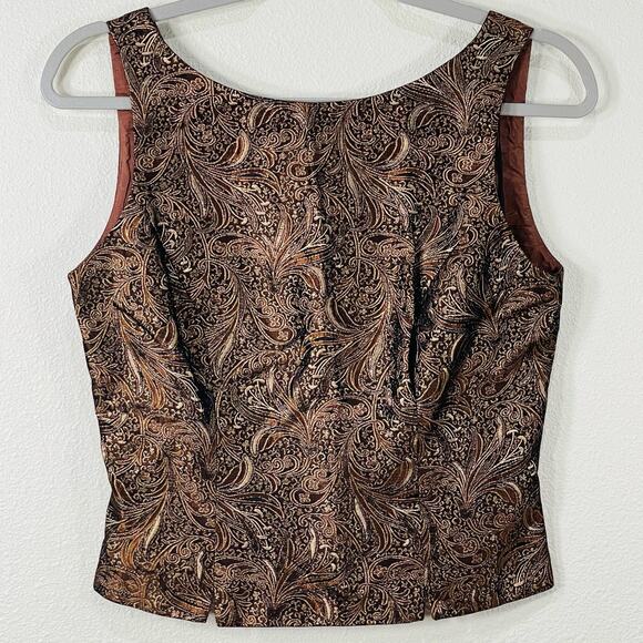 Vintage 90s Y2k Brocade Sleeveless Top Whimsigoth Witchy Romantic Goth  S 4 - Picture 1 of 8